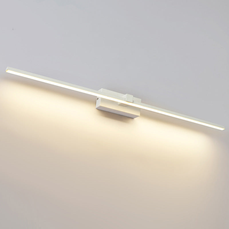 Sleek Slim Rod Bathroom Led Vanity Wall Light Fixture - Minimalist Metal Mount White / 16 Warm