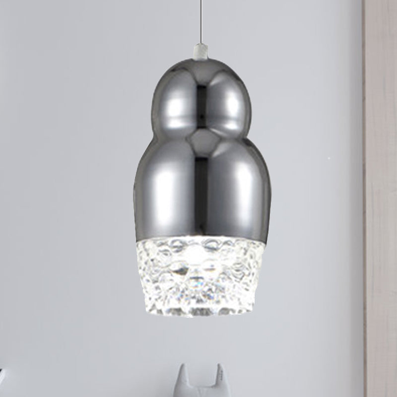 Metal Pendant Lamp With Gourd Shade - Postmodern Suspended Light For Bar Warm/White