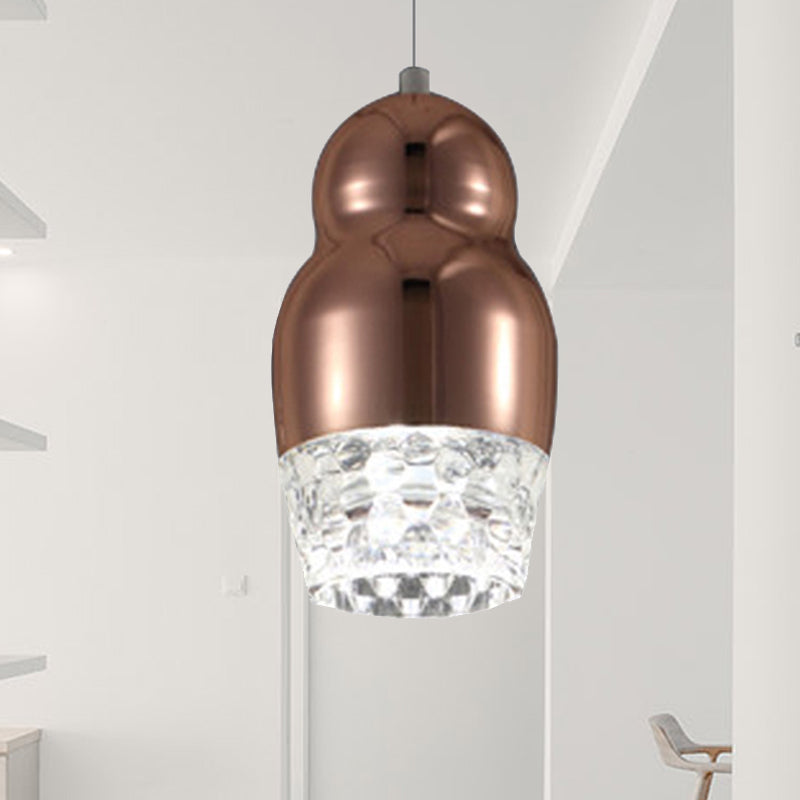 Metal Pendant Lamp With Gourd Shade - Postmodern Suspended Light For Bar Warm/White