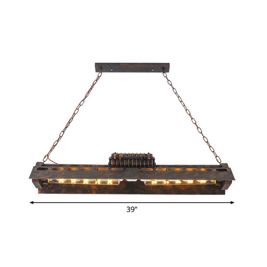 Metal Island Lighting Fixture - Triangular Loft Style 1 Head Restaurant Billiard Lamp