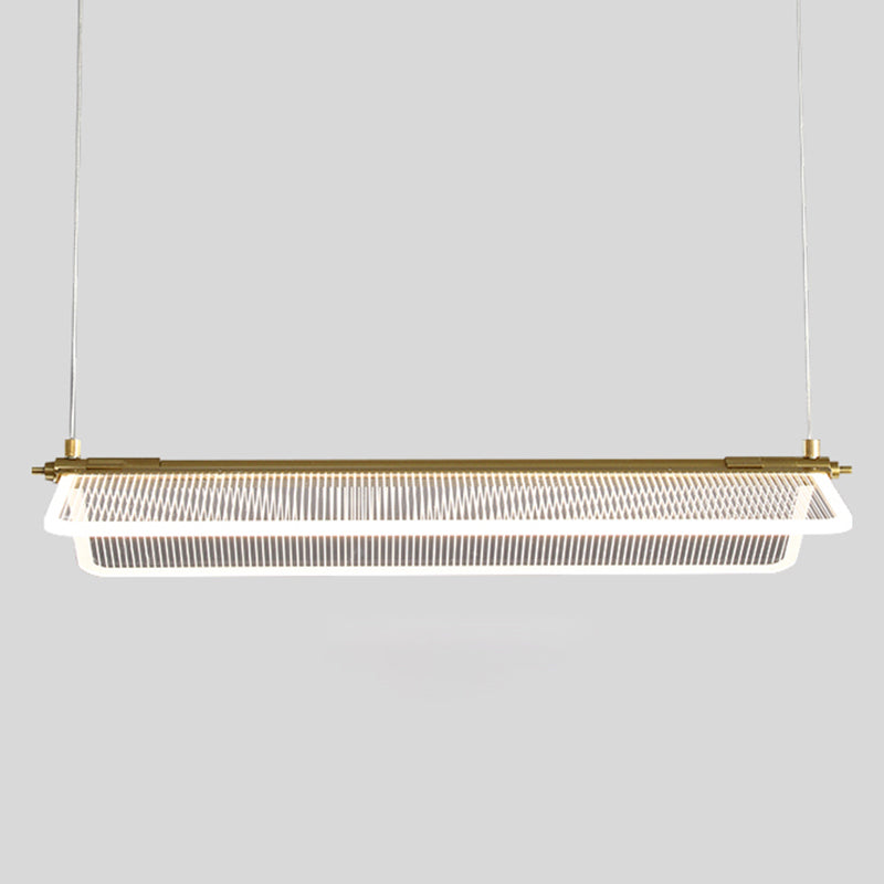 Minimalistic Acrylic Dining Room Pendant Light - Folding Island In Gold