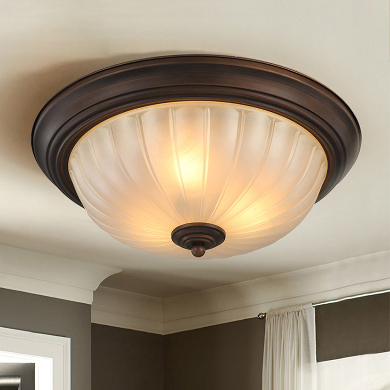 Classic Frosted Glass Dome Ceiling Light Fixture For Bedroom