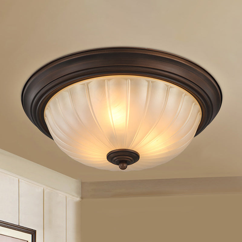 Classic Frosted Glass Dome Ceiling Light Fixture For Bedroom