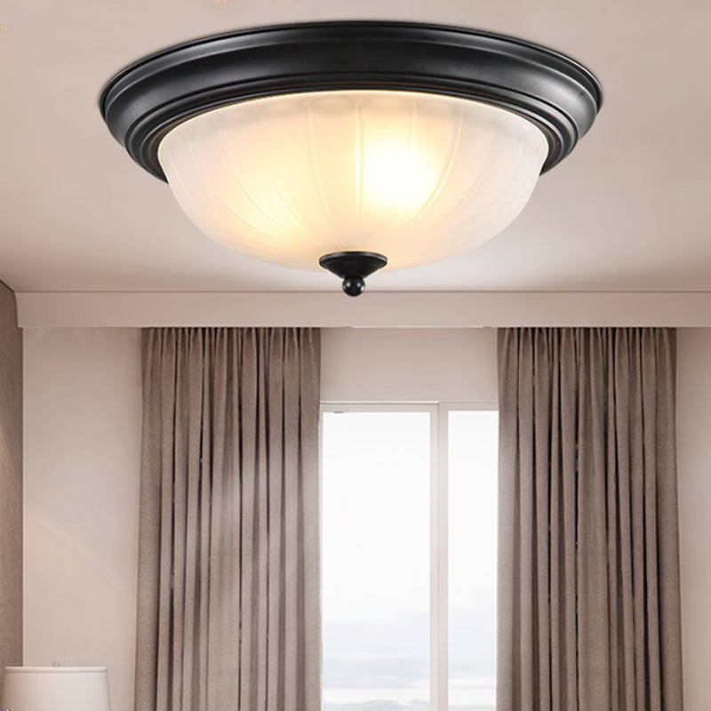 Classic Frosted Glass Dome Ceiling Light Fixture For Bedroom