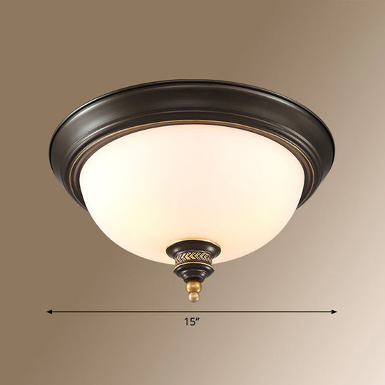 Classic Frosted Glass Dome Ceiling Light Fixture For Bedroom