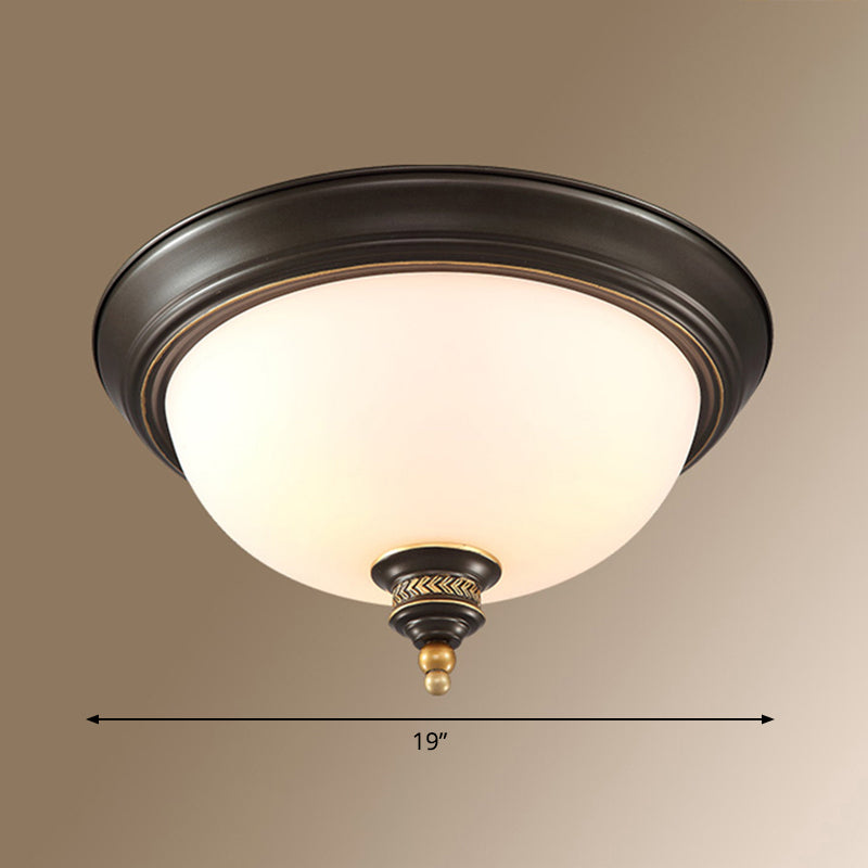 Classic Frosted Glass Dome Ceiling Light Fixture For Bedroom