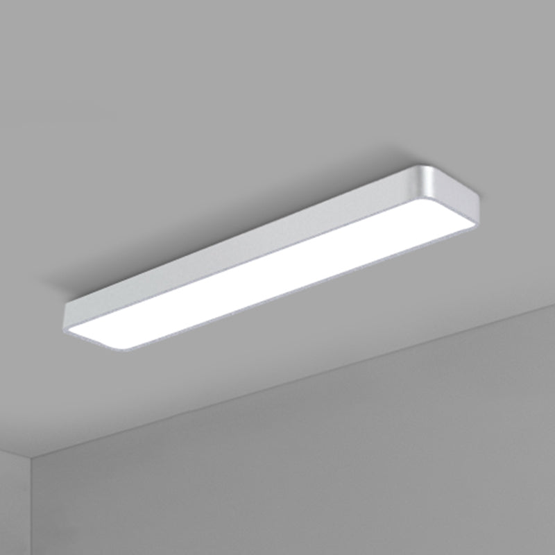 Modern Led Flush Light With Rectangular Acrylic Shade - Office Ceiling Mounted Silver / Small 59