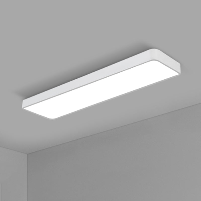 Modern Led Flush Light With Rectangular Acrylic Shade - Office Ceiling Mounted White / Large 59