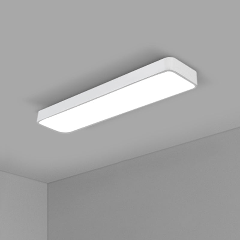 Modern Led Flush Light With Rectangular Acrylic Shade - Office Ceiling Mounted White / Small 35.5