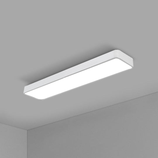 Modern Led Flush Light With Rectangular Acrylic Shade - Office Ceiling Mounted White / Small 47.5