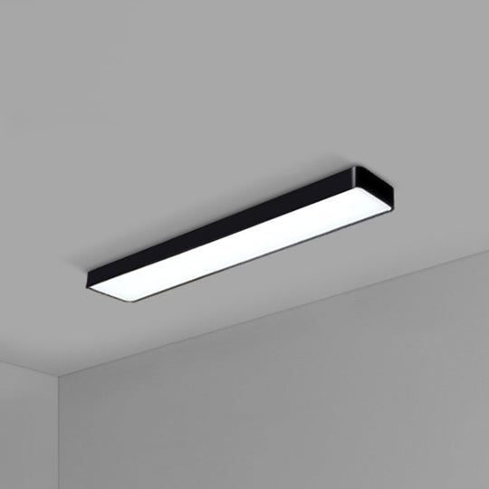 Modern Led Flush Light With Rectangular Acrylic Shade - Office Ceiling Mounted Black / Small 59