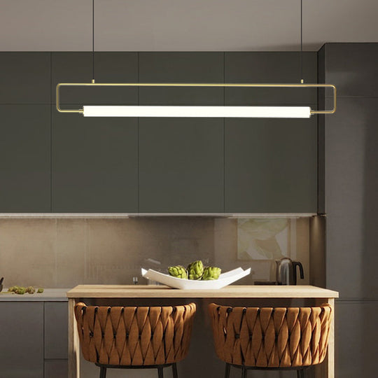 Modern Metal Led Ceiling Pendant Light For Dining Table And Island Gold