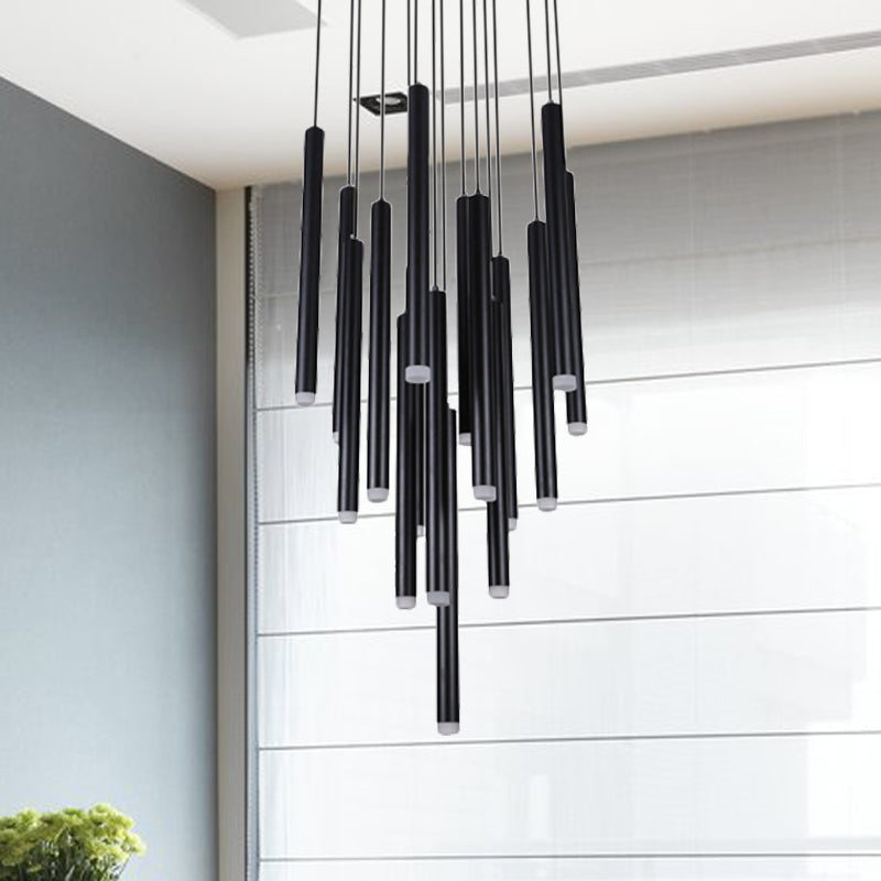 Daisy - Black Pipe Pendant Lighting - Modern 5/16 Lights Metal Cluster Pendant