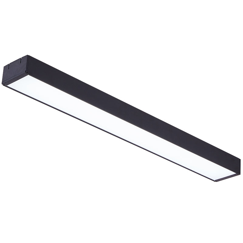 Modern Black Aluminum Office Ceiling Light - Rectangular Flush Mount Recessed Lighting