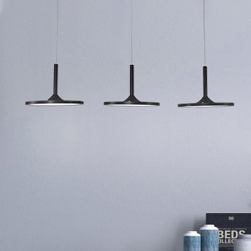 Sylvaine - Hanging Light:  Simplicity Led Pendant Fixture Black / Warm