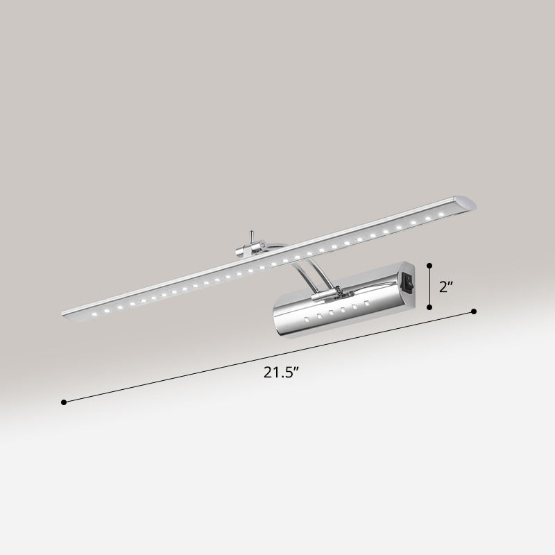 Adjustable Nickel Finish Led Vanity Sconce - Modern Linear Wall Lamp