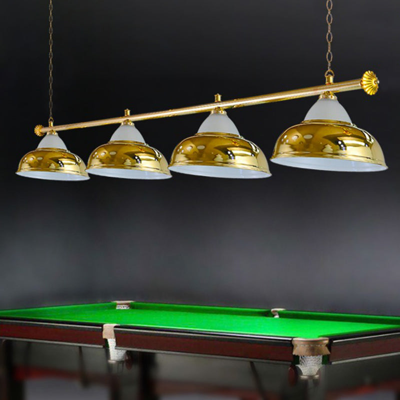 Industrial Metal Mirrored Bowl Pendant Light - Suspended Lighting Fixture For Billiard Room Or