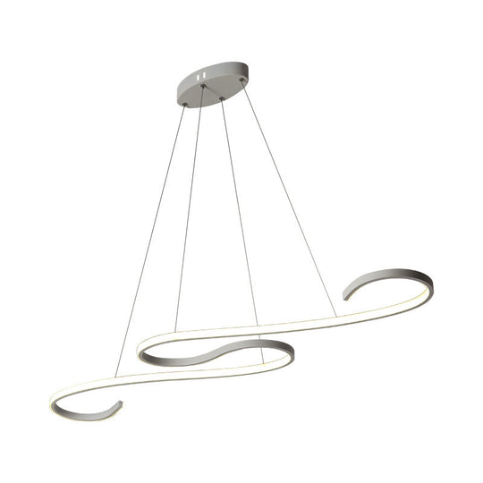 Sleek Led Island Pendant Light Fixture For Restaurants - Simplicity Metal Design