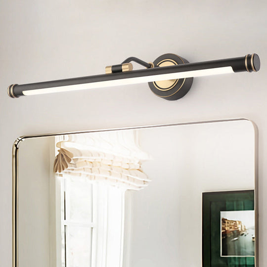 Adjustable Arm Led Metal Sconce Vanity Light With Traditional Pole Design Black / 17