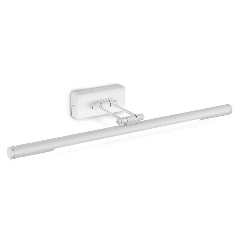 Vintage Rotatable Tubular Vanity Wall Sconce - Metal Led Mount Lighting White / 26.5