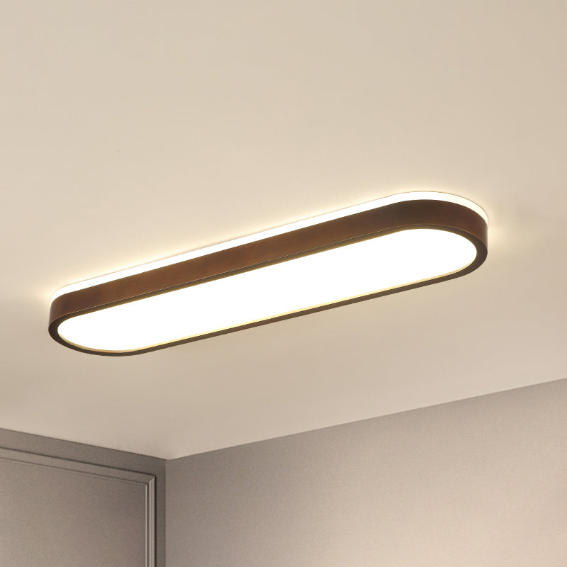 Simplicity Wooden Brown LED Ceiling Light for Aisle - Surface Mount