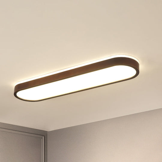 Simplicity Wooden Brown LED Ceiling Light for Aisle - Surface Mount