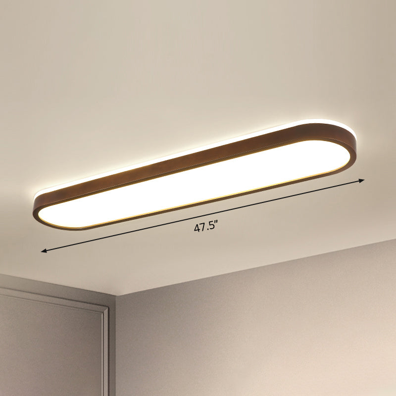 Simplicity Wooden Brown LED Ceiling Light for Aisle - Surface Mount