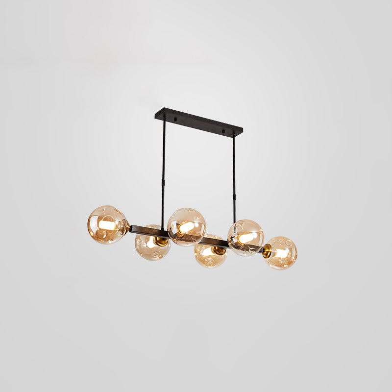 Bubbles Glass Pendant Light: Stylish Island Hanging Fixture For Postmodern Dining 6 / Black Amber