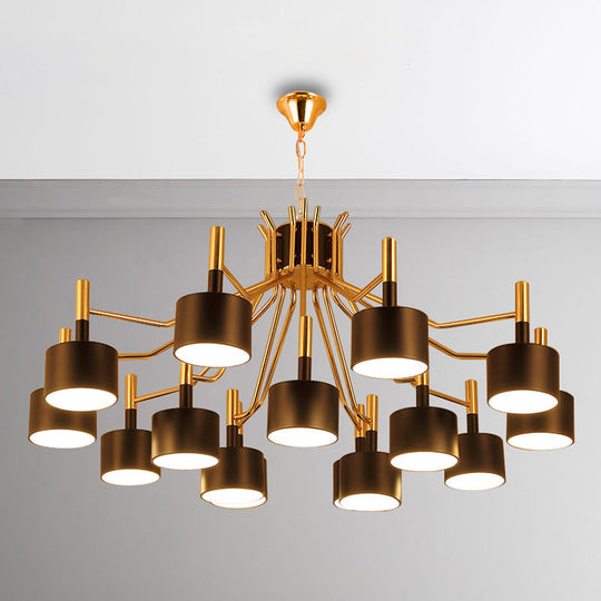 Modern Starburst Chandelier Light Metal Design With 12/15 Heads Black/White Ideal For Living Room