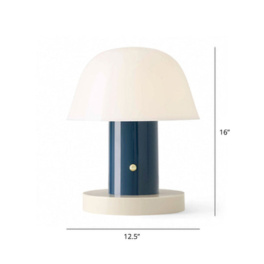 Modern Mushroom Shaped Accent Lamp - Designer Metal Night Table Light For Living Room