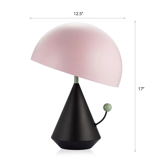 Designer Mushroom Table Lamp: Metal 1-Bulb Night Light For Bedroom With Touch Knob