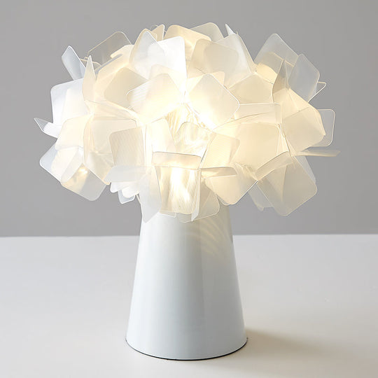 Origami Metal Flower Night Lamp: Decorative Led Accent Light For Living Room Clear