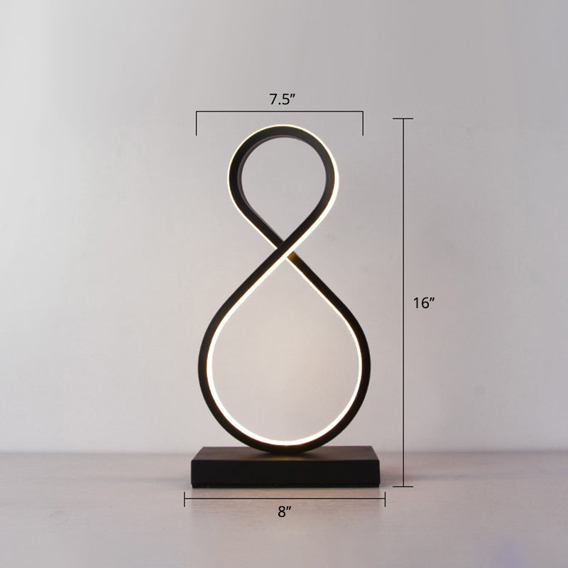 Minimalist Aluminum Led Table Light For Living Room With Line Art Night Lighting