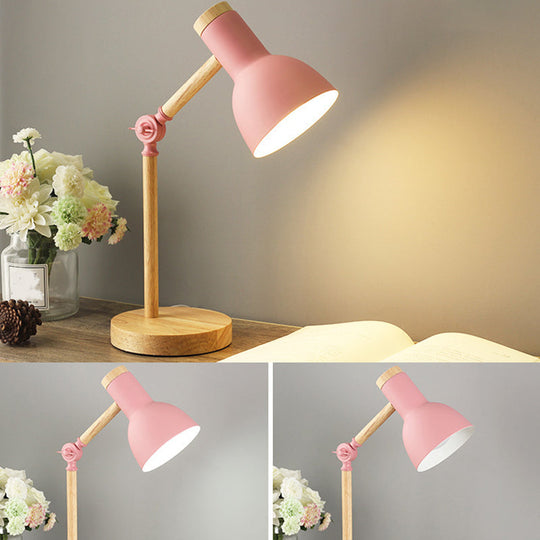 Adjustable Macaron Metal Table Lamp - Torchlight Shade Study Light For Bedroom Nightstands