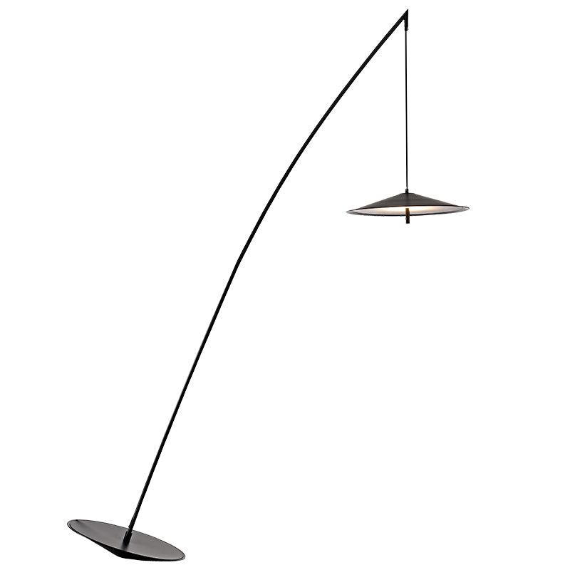 Fishing Floor Lamp: Simplicity Metal Led Light With Dangling Shade