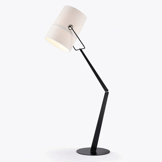 Industrial Style Adjustable Floor Lamp In White - Perfect For Single Bedrooms