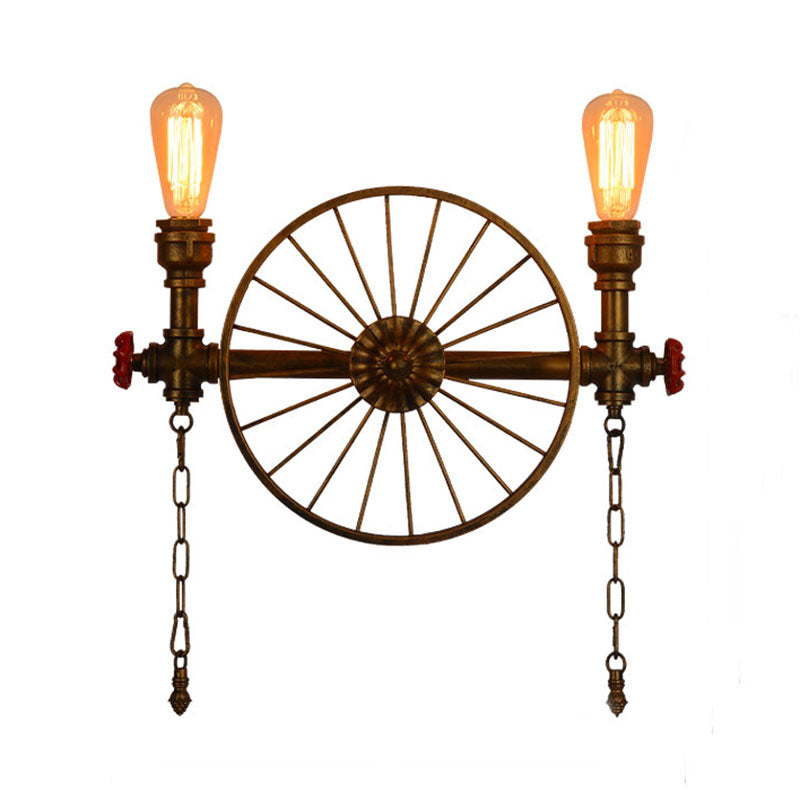 Industrial Style Wall Mount Light - Half Head Bare Bulb Silver/Bronze/Antique Brass Wrought Iron