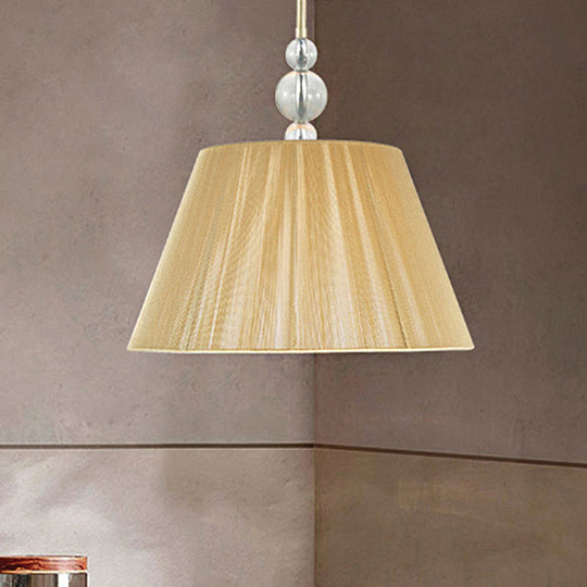 Classic Tan Drum Pendant Light Fixture For Corridors - 1 Hanging Lamp