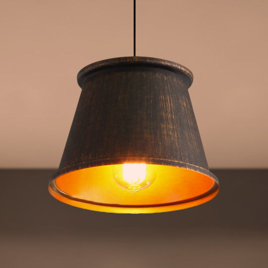 Vintage Style Pendant Light With Metallic Tapered Shade - 1 Bulb Suspension For Dining Room In