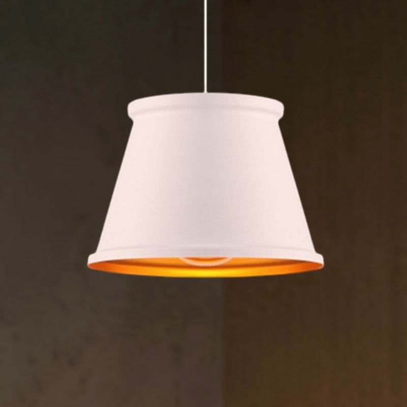 Vintage Style Pendant Light With Metallic Tapered Shade - 1 Bulb Suspension For Dining Room In