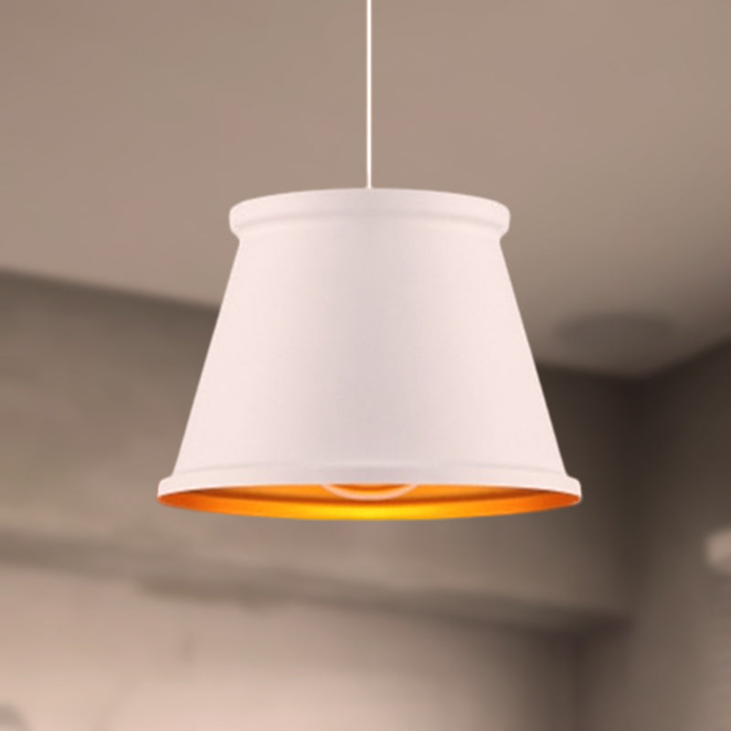 Vintage Style Pendant Light With Metallic Tapered Shade - 1 Bulb Suspension For Dining Room In