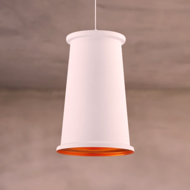 Vintage Style Pendant Light With Metallic Tapered Shade - 1 Bulb Suspension For Dining Room In