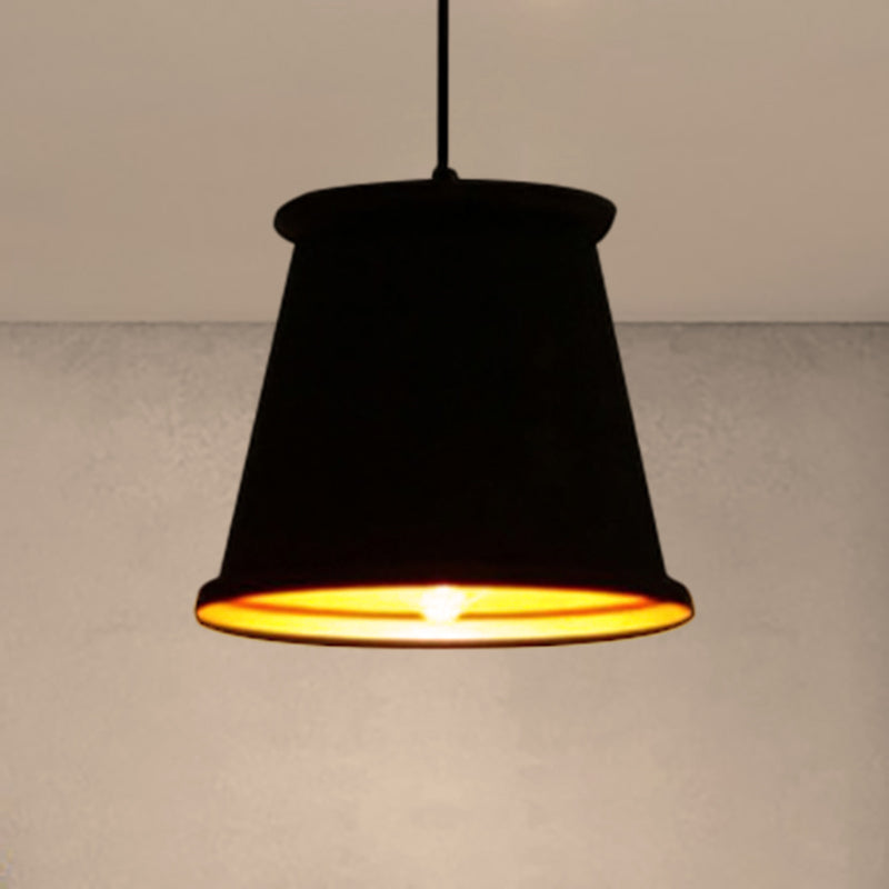 Vintage Style Pendant Light With Metallic Tapered Shade - 1 Bulb Suspension For Dining Room In