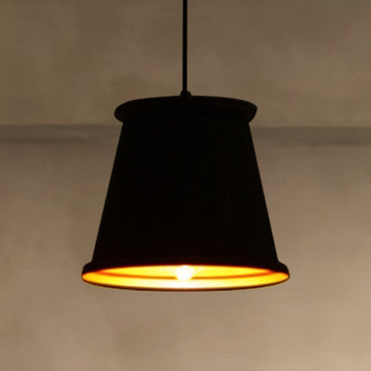 Vintage Style Pendant Light With Metallic Tapered Shade - 1 Bulb Suspension For Dining Room In