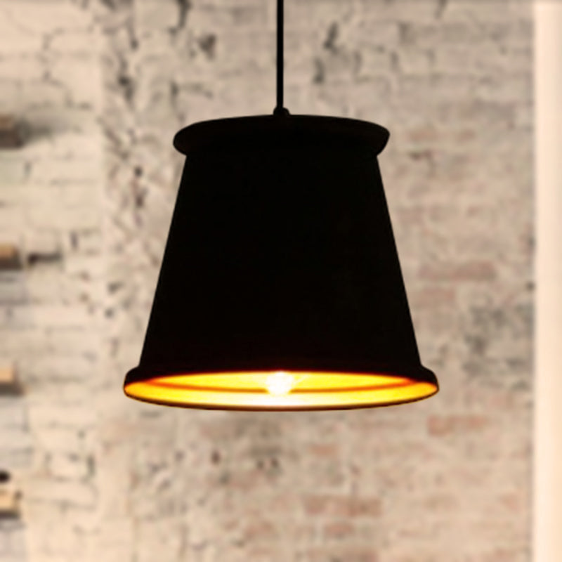 Vintage Style Pendant Light With Metallic Tapered Shade - 1 Bulb Suspension For Dining Room In