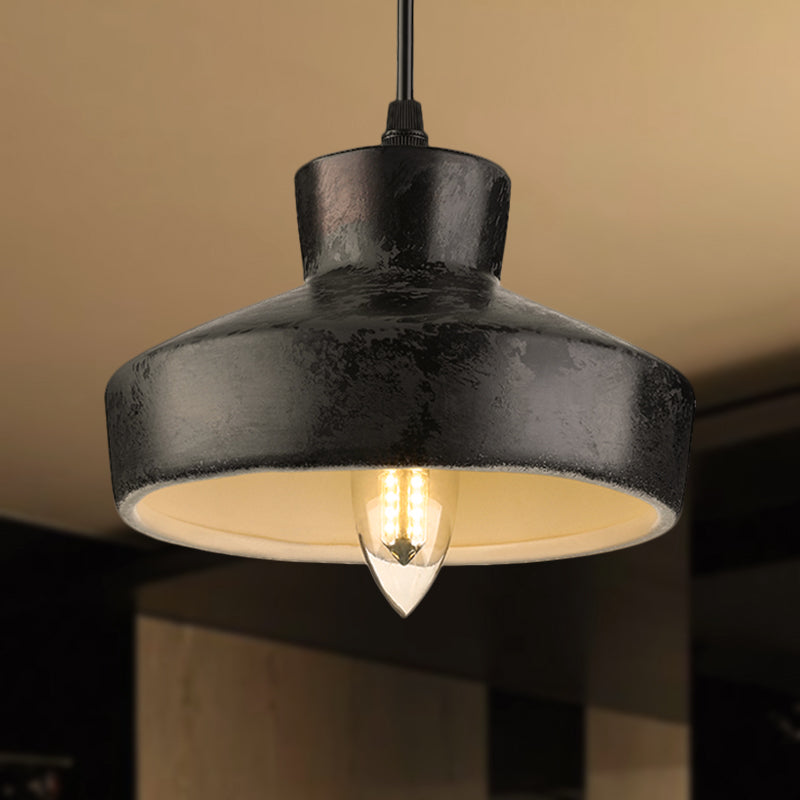 Antique Style Metal Pendant Light Set (Square/Trapezoid) - Adjustable Cord Aged Black Ideal For