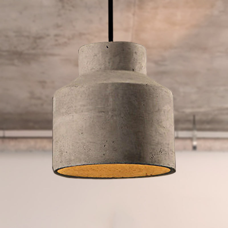 Adjustable Cord Industrial Pendant Lighting In Grey - 6.5/8.5/10.5 Diameter Barn/Cylinder/Dome Shape