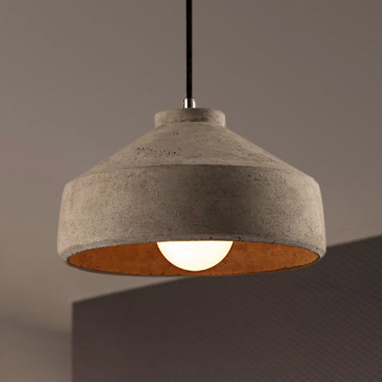 Adjustable Cord Industrial Pendant Lighting In Grey - 6.5/8.5/10.5 Diameter Barn/Cylinder/Dome Shape