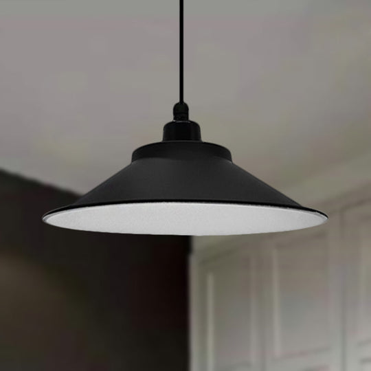 12/14 Diameter Industrial Pendant Light With Cone Shade In Black For Hanging Ceiling / 12