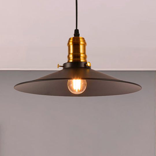 Metallic Cone Hanging Light - Industrial Style, Pack of 1/2/3, 8.5"/10" Wide, Black Finish